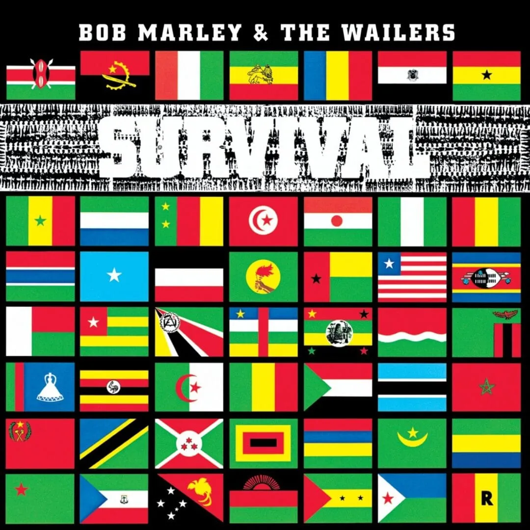 Portada del disco Survival de Bob Marley & The Wailers